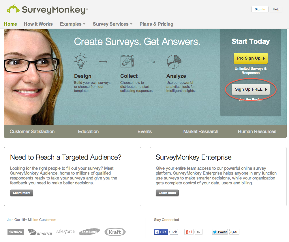 SurveyMonkey free signup