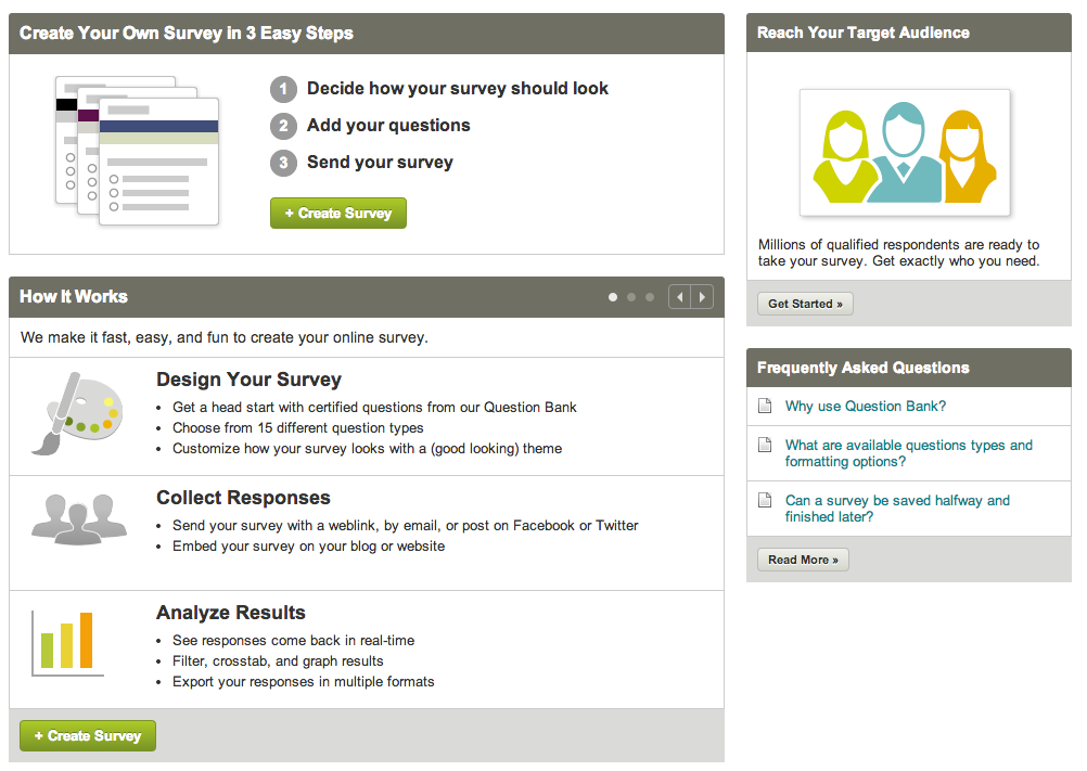 Create your own survey with SurveyMonkey